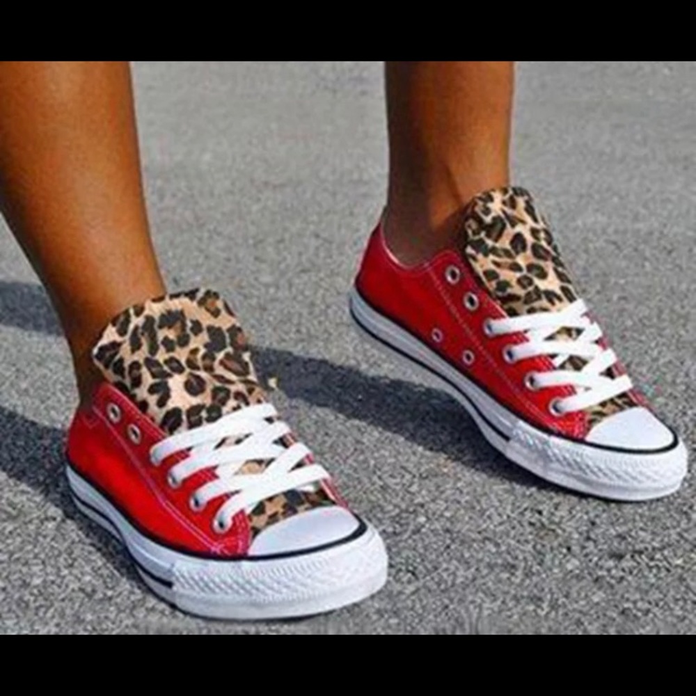 Exclusive animal suede canvas shoes